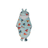 mittenbooty Bunny Wrapper or Swaddle in Holland Velvet hellicopter Print Blue