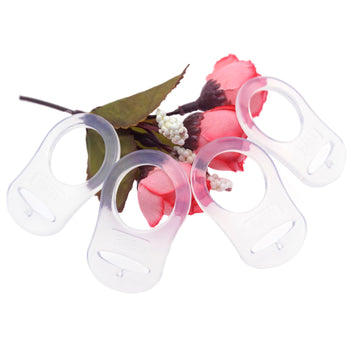 4Pcs Pacifier Adapter Rings Transparent Silicone Rings For Pacifier Clip Button Soother Pacifiers Dummy Holder Newborn Gift Safe