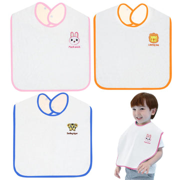 Hwieccogts 3 Pack Large Bib For Baby Girls Or Boys, Toddler Bibs,Soft Face Towel Bibs, Waterproof Bibs For 2-4 Years Kids (Pink