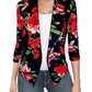 Womens Casual Work Office Open Front Blazer Jacket With Removable Shoulder Pads Jk1133 10963 Blackmult S