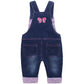 Kidscool Space Baby Girl Jean Overalls,Toddler Denim Cute 3D Bunny Outfit,Blue,12-18 Months
