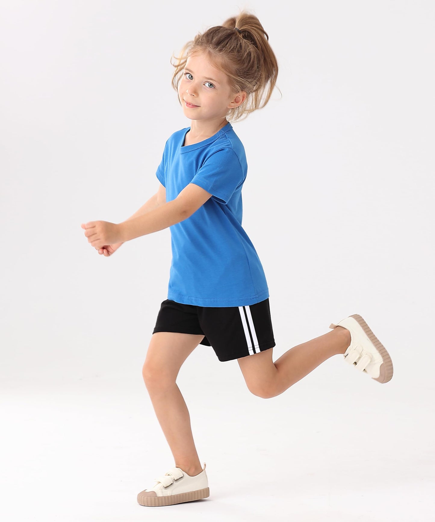 Gfqlong Toddler Boys Girls 3 Pack Cotton Running Athletic Shorts,Kids Summer Casual Fashion Soccer Shorts, Grey+Navy Blue+Black