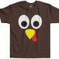 Threadrock Little Boys' Thanksgiving Turkey Face Toddler T-Shirt 4T Brown