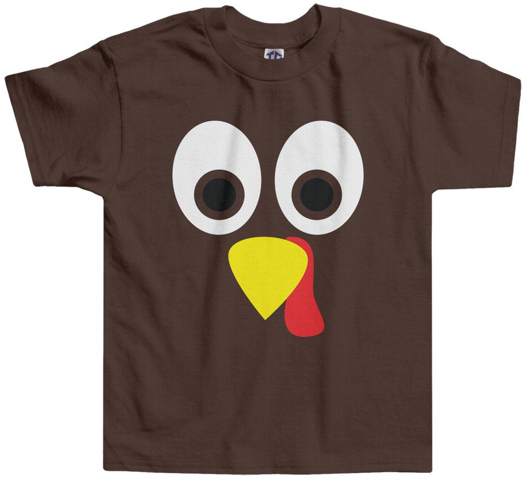 Threadrock Little Boys' Thanksgiving Turkey Face Toddler T-Shirt 4T Brown