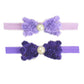 Baby Girls Headbands Lace Rose Bows Pearl Elastic Hair Band Kids With15 Colors (Lavender+Purple)