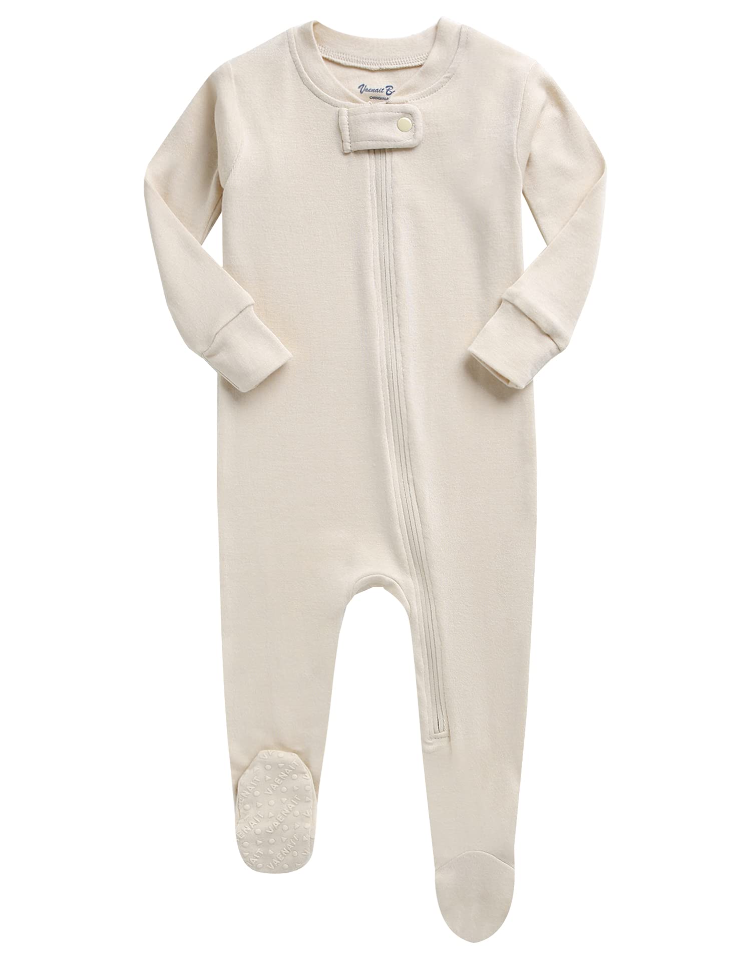Vaenait Baby Toddler Boys Girls Solid Footie Pajama Cozy Modal Ivory 6-9M