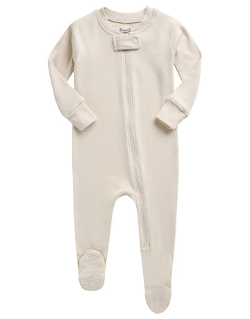 Vaenait Baby Toddler Boys Girls Solid Footie Pajama Cozy Modal Ivory 12M