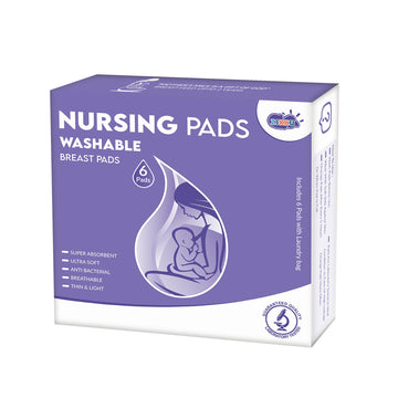 Ahc Zikku UltraSoft Reusable Nursing Breast Pad For Feeding Mothers 6 Pads, New Mom Gifts, Light Weight Washable Nursing Pads F
