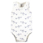 Touched By Nature Unisex Baby Organic Cotton Sleeveless Bodysuits, Mystic Sea Creatures, 12-18 Months
