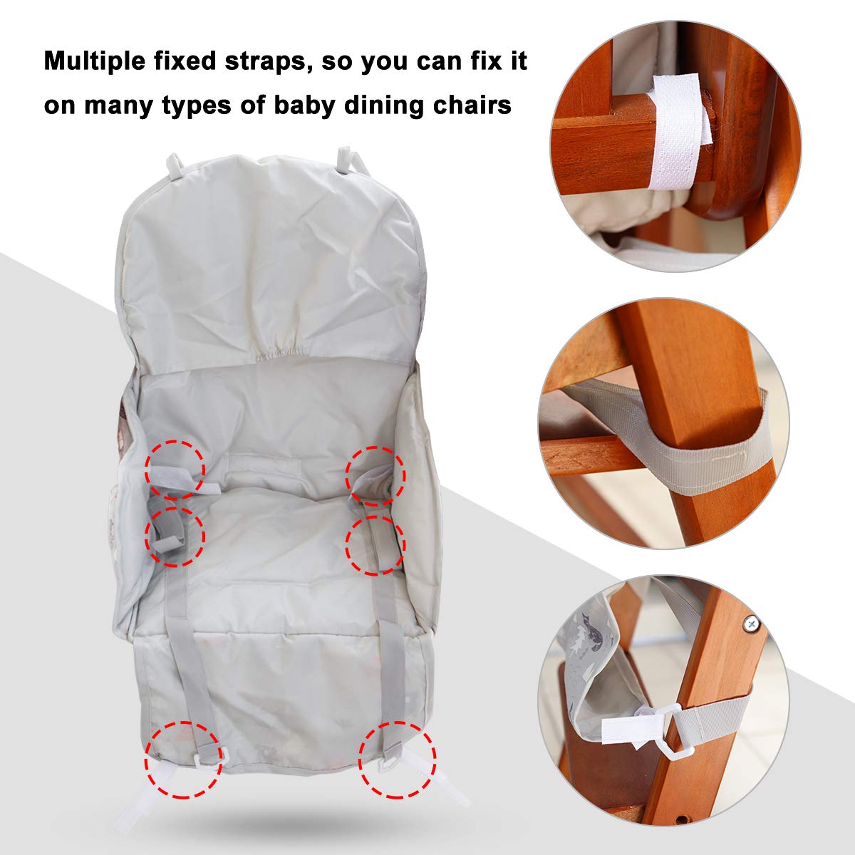 High Chair Pad, High Chair Cushion, Cute Pattern, Comfortable Seat Belt Design, Soft And Comfortable Seat Cushion Breathable Pad