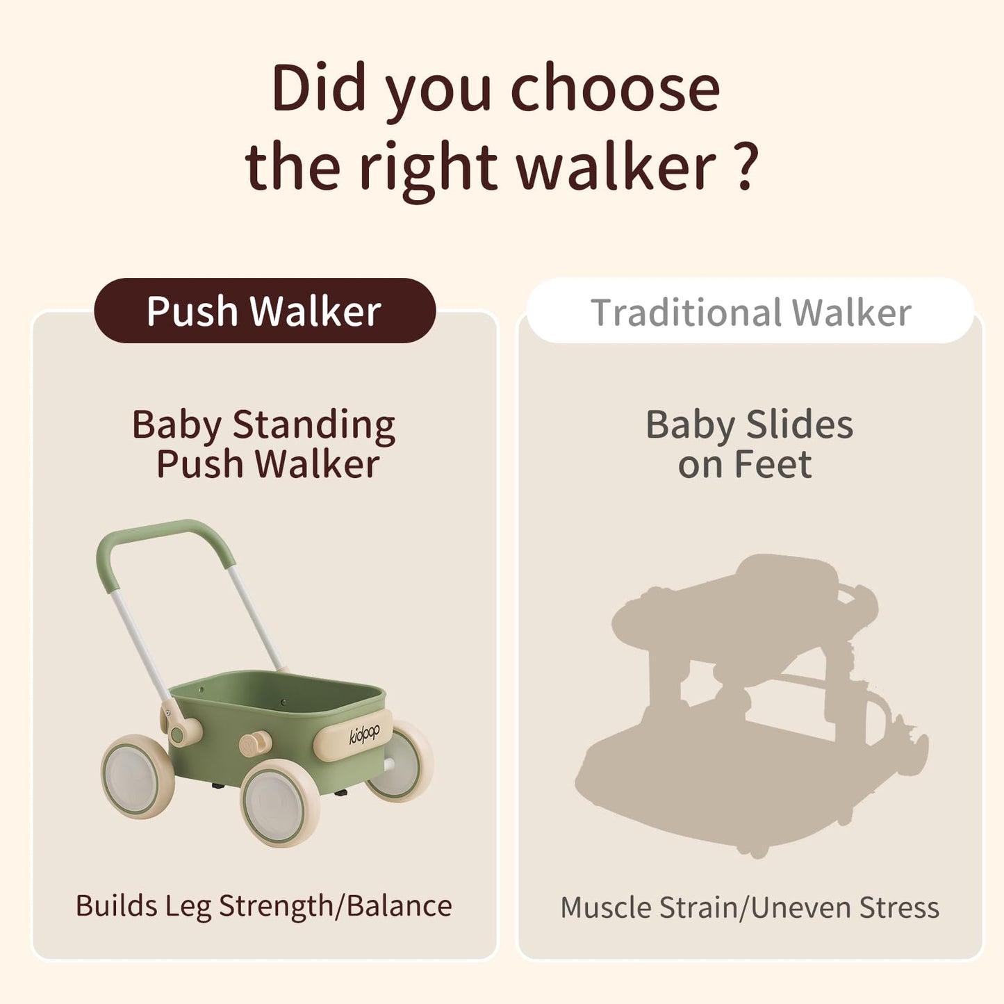 Kidpop PULA 2-in-1 Push and Pull-Along Wagon, Baby Push Walker for First Learner from 7 Month to 4 Year, One Year Birthday Gifts