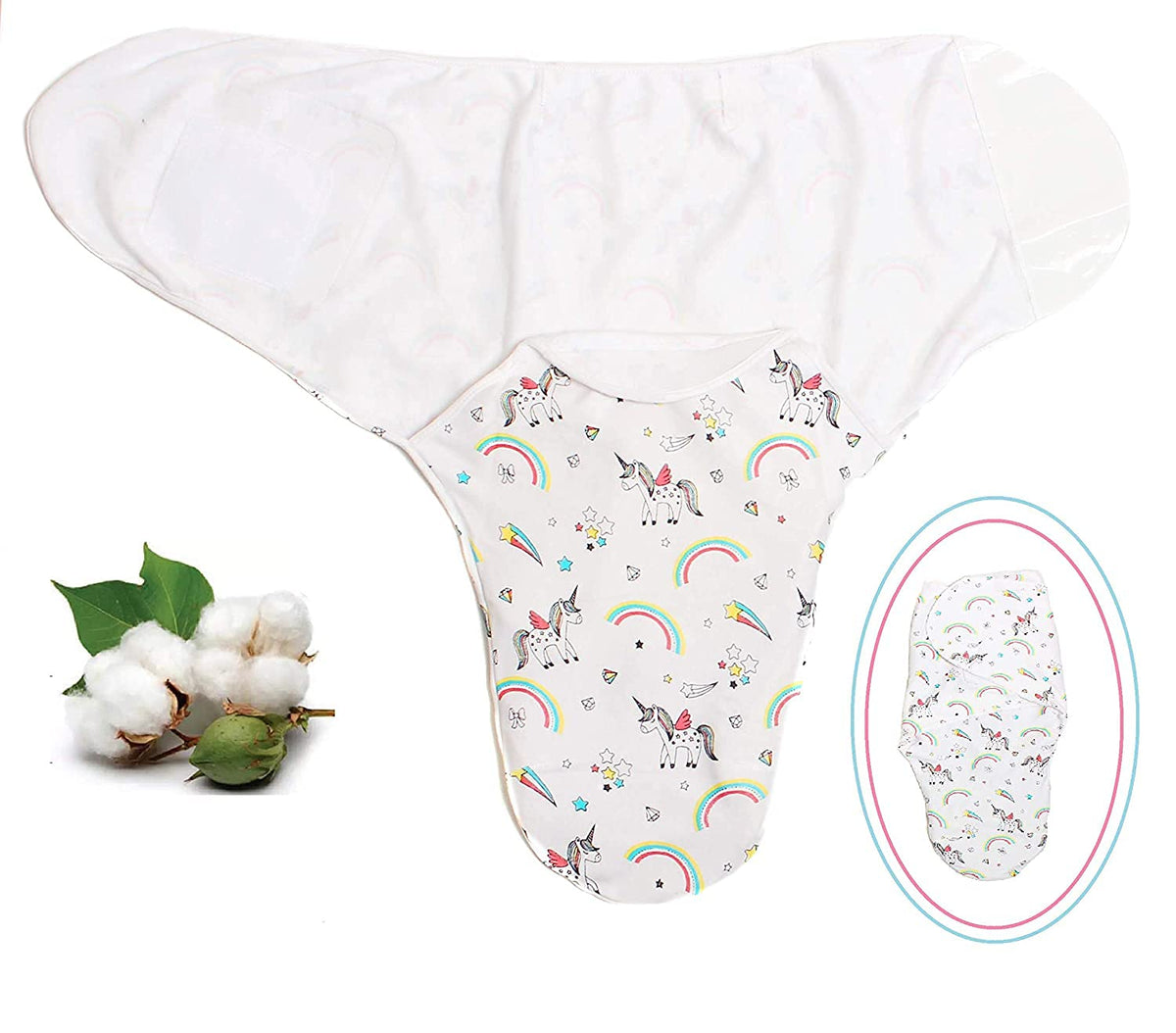 MammaChamp 100% Organic Hosiery Cotton Baby Easy Wrap Swaddle/Wrapper Or Blanket with Strap Closure/Sleeping Bag for 06 Months 