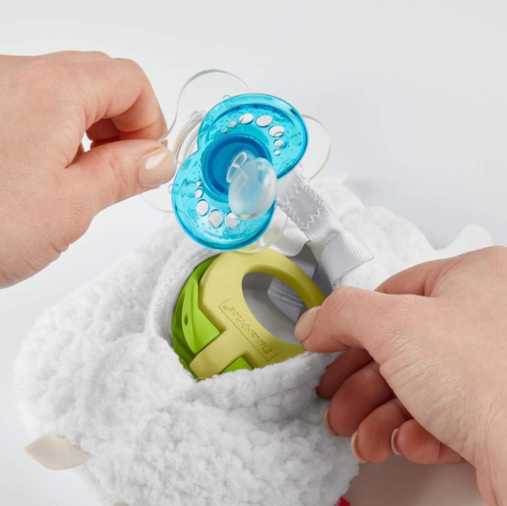 Fisher-Price Clipimals Universal Pacifier Holder, Plush Llama Pacifier Holder For Baby