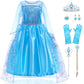 Woxvm Girls Princess Dress Deluxe Princess Costume Birthday Party Snow Princess Dress Up For Girls Halloween Cosplay Fancy Dress