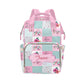 Noverbibi Custom Floral Pink Baby Diaper Bag with Name - Personalized Nursing Travel Tote Backpack for Mom or Dad, Custom Name B