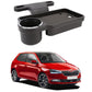Oshotto (FT04) Foldable Car Auto Headrest Rear Back Seat Table Drink Food Cup Tray Holder Compatible with Skoda Fabia  Black