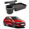 Oshotto (FT04) Foldable Car Auto Headrest Rear Back Seat Table Drink Food Cup Tray Holder Compatible with Skoda Fabia  Black