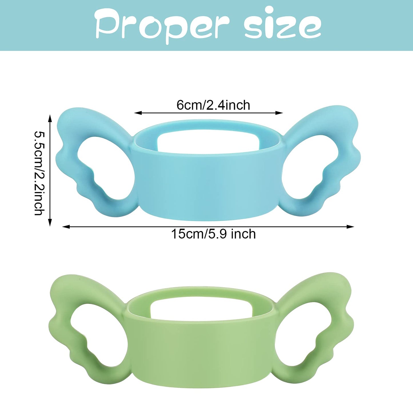 3 Pieces Baby Silicone Bottle Handles Natural Bottle Handle Wide Neck Feeding Handle Easy Carry Handle Lightweight Bottle Handle