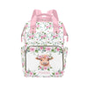 Personalized Maternity Package for Women, Custom Highland Cow Floral Diaper Backpack Customized Mommy Baby Bag Casual Backpack f