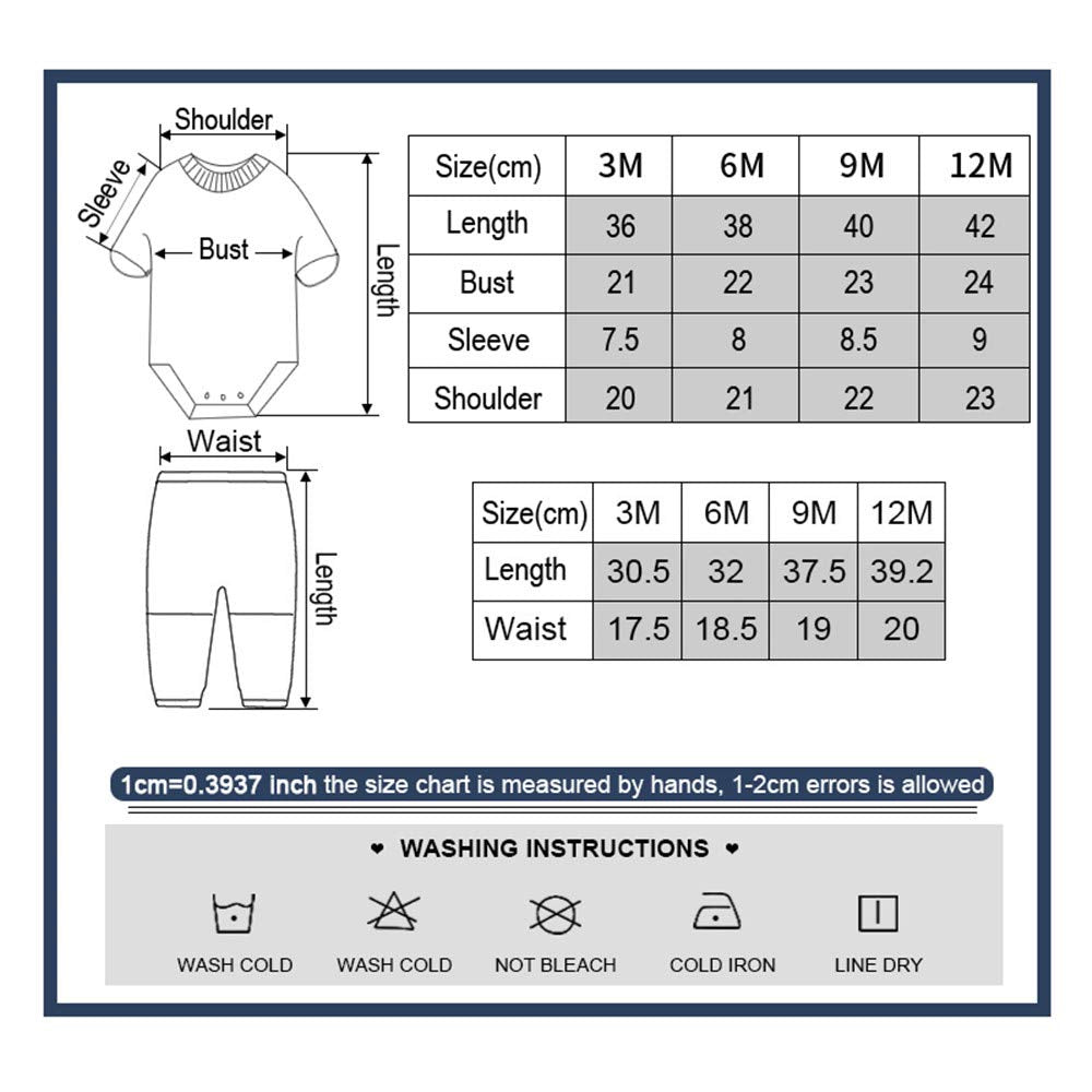 Kiddiezoom Unisex Baby Bodysuits Pants Baby Clothes Short Sleeve Bodysuits