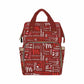 Artsadd Custom Monogram Baby Backpack Gifts For Mom, Personalized Red Hearts Diaper Backpack With Stroller Straps Large Capacity