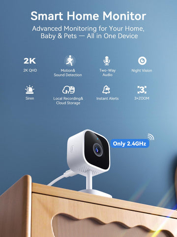 Outinput Indoor Security Camera 2K WiFi Camera?Home Security, Baby Monitor, Pet Camera?App Control, Instant Alert, Motion Detect