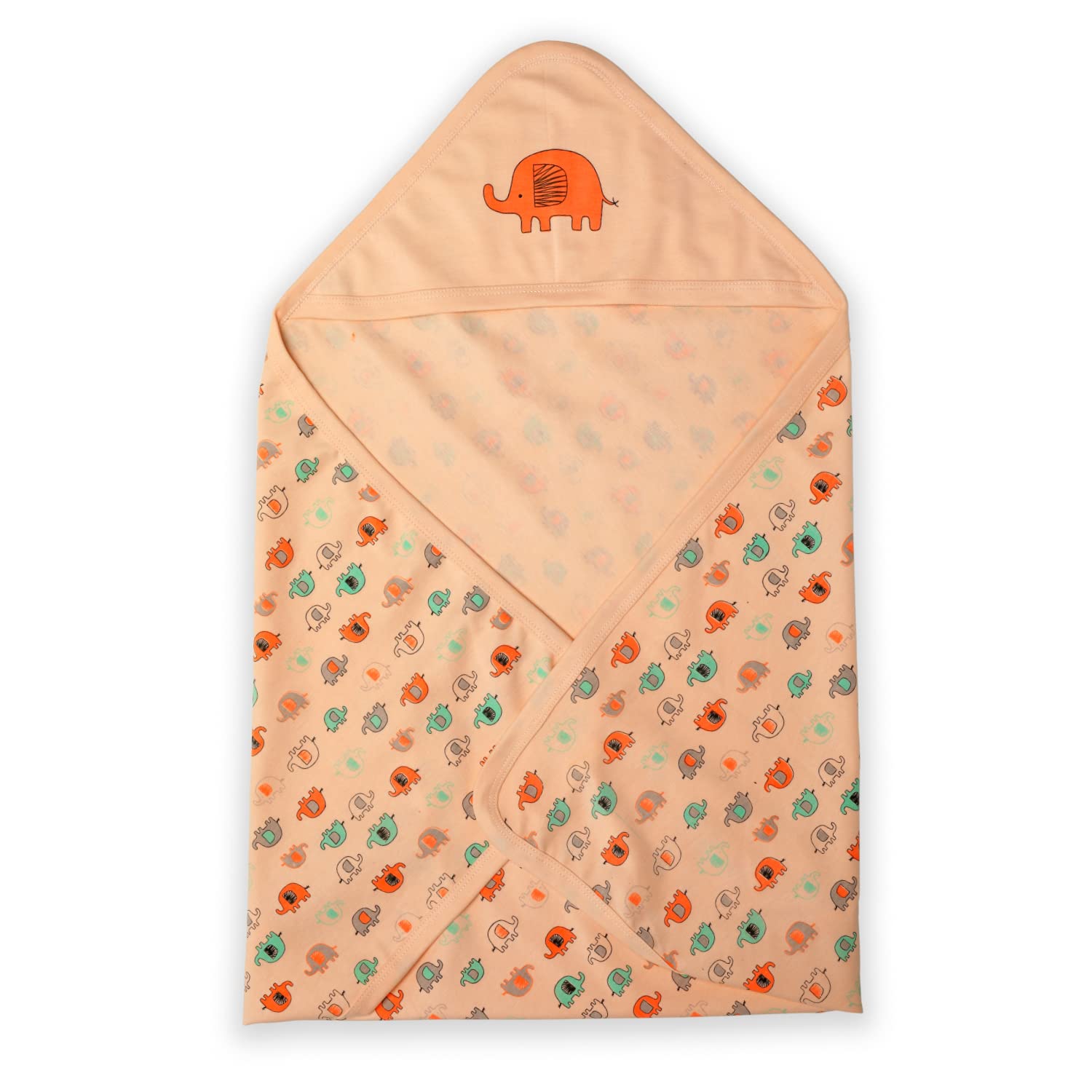 Luvlap Cotton Hooded Wrapper  Baby Towel For New Born | Big Size 75Cm X 75Cm | Soft, Safe & SkinFriendly | For Newborns 012 M