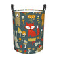 Pevtufa Cute Animal Forest Foldable Laundry Basket Organizer,Fabric Clothes Toy Storage Basket Nursery Hamper Storage Bin For Ho