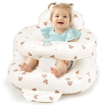 Inflatable Baby Seat for Babies 4-36 Months, Tooktro Blow Up Floor Chair with Built-in Air Pump for Sitting Support, Perfect for