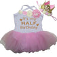 Kirei Sui Baby Half Birthday Dress 1/2 Crown Tutu Bodysuit Medium Pink