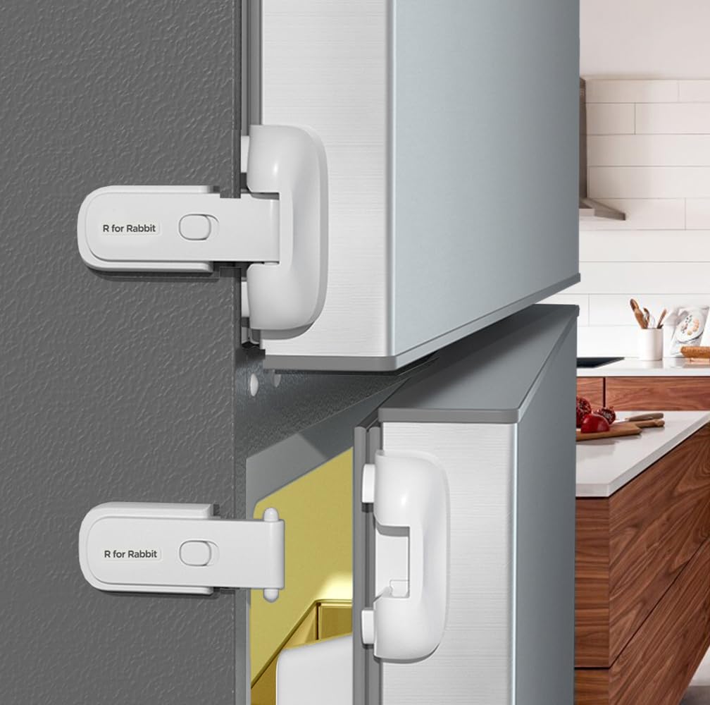 R For Rabbit Protector Plus Fridge Locker For Kids (Pack Of 1 Unit), Child Safety Refrigerator Door Latch Protector En71 Certifi