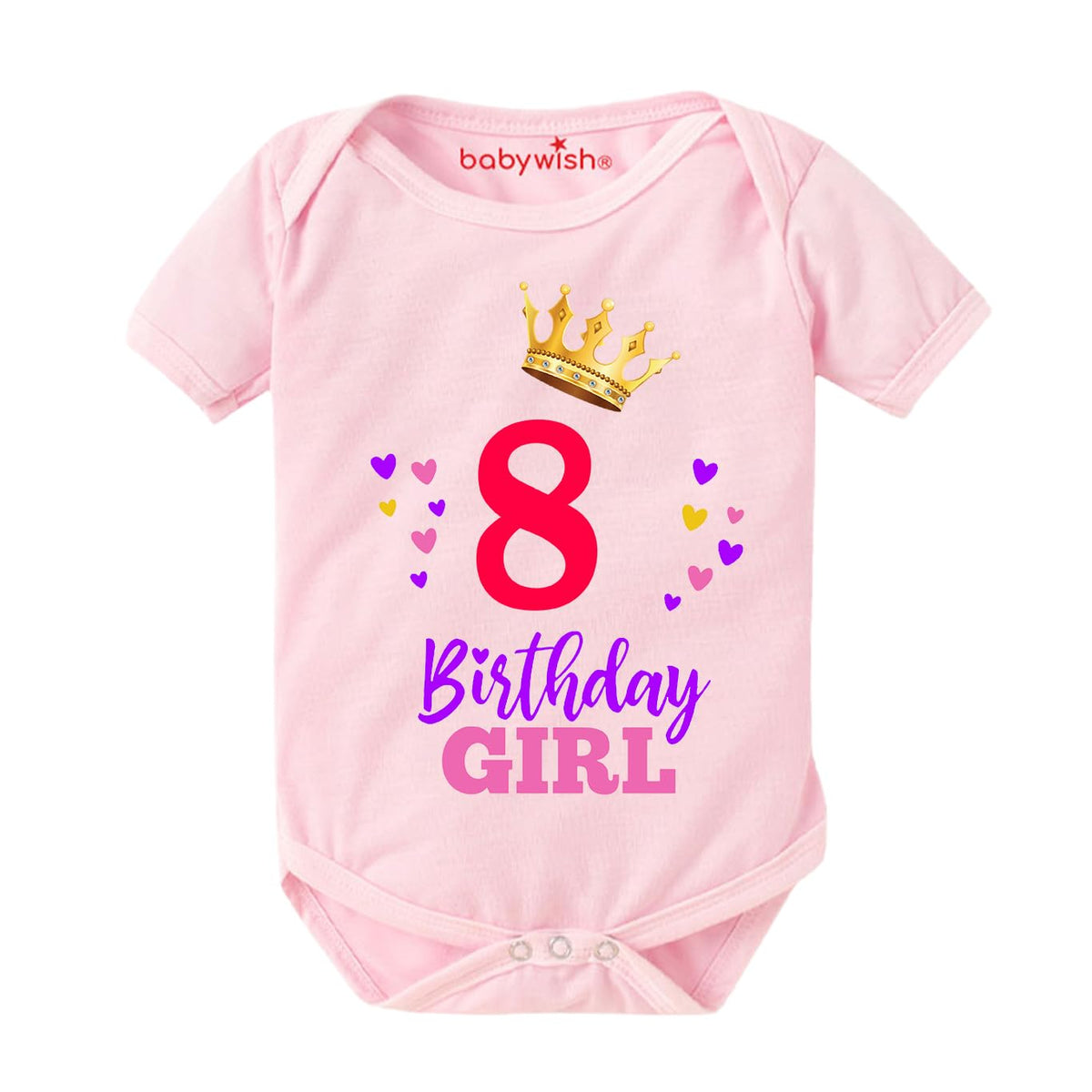 Baby Wish Monthly Birthday Milestone Romper For BoyS And GirlS Dress Happy Birthday Bodysuit Half Sleeve Rompers For 8Th Months 