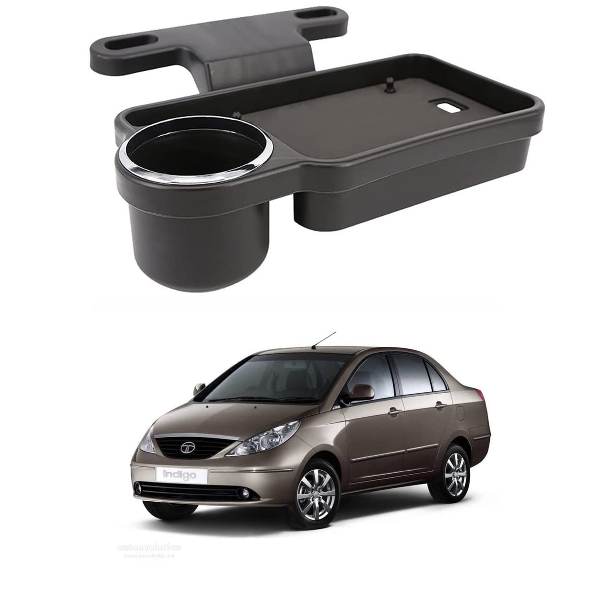 Oshotto (FT04) Foldable Car Auto Headrest Rear Back Seat Table Drink Food Cup Tray Holder Compatible with Tata Indigo Manza  B