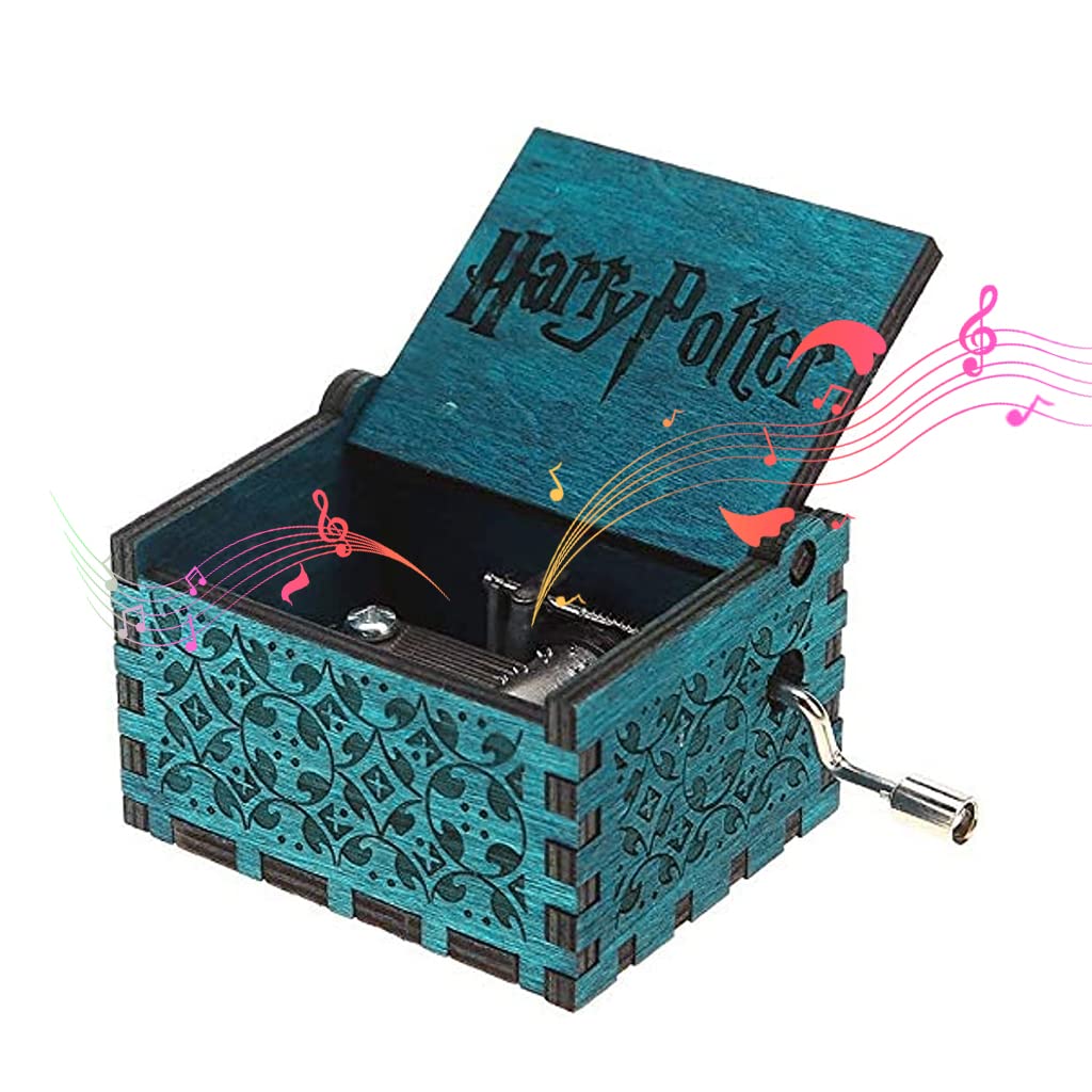 PATPAT Harry Potter Music Box Wooden Classic Music Box With Hand Crank Diwali Gifts For FamilyBlue, Kid