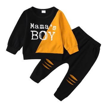 3T Boy Clothes 2T Toddler Boy Clothes Fall Winter Outfits Cotton Color Block Sweatshirt Long Pants Cute Baby Boys Clothes Set 2