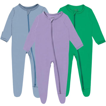 Guisby Baby Boy Pajamas With Mittens Cuffs, 2 Way Zipper Long Sleeve Sleeper Pack Of 3 3-6 Months