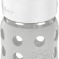 Lifefactory 8-Ounce Wide Neck Glass Baby Bottle With Protective Silicone Sleeve And Pivot Straw Cap, Stone Gray (Lg2241Wcg4)