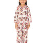 White Dahlia Cotton Donut Print Night Suit for Girls II Pure Cotton Night Suits for Girls II Girls Night Dress II Latest Kids Ni