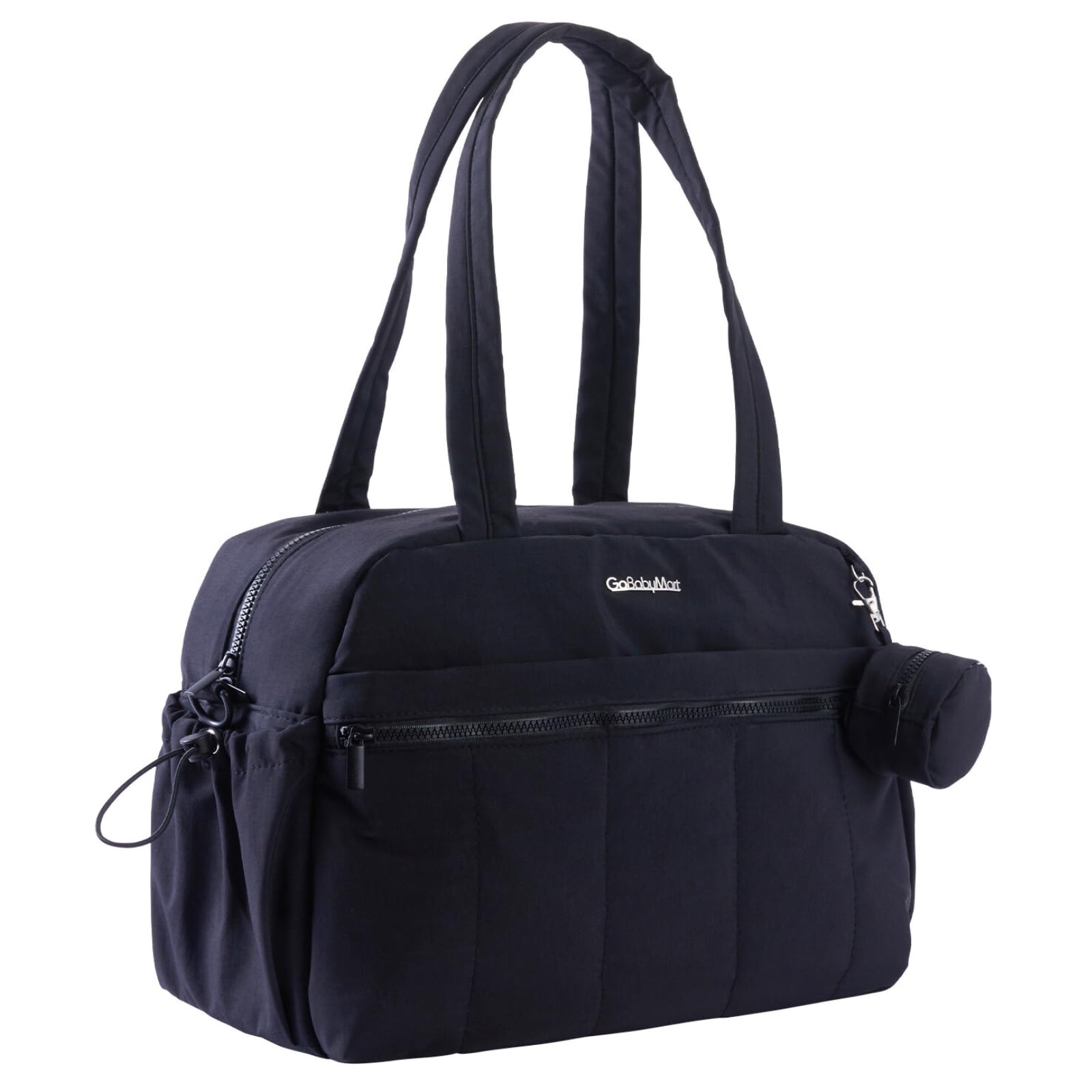 Gobabymart Large Diaper Bag Tote With Changing Pad, Maternity Baby Travel Bag, Hospital Nappy Bags With Wet Pocket (Black)