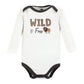 Hudson Baby Unisex Baby Cotton Long-Sleeve Bodysuits, Wild Buffalo 7-Pack, Preemie