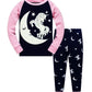 Unicorn Pajamas for Girls Glow in the Dark Kids PJs 100%Cotton Toddler Sleepwear Clothing Sets(GlowUni6206 6T)