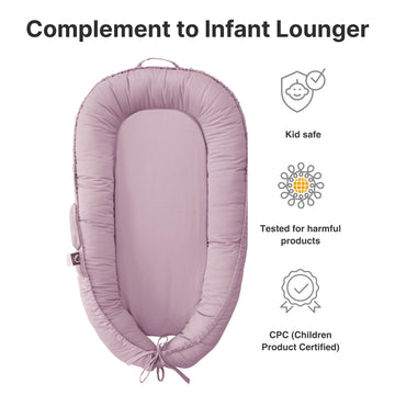 Infant Lounger Cover, 100% Organic Cotton, Newborn Essentials, Baby Gifts | Cover Only (Lavenderblush)