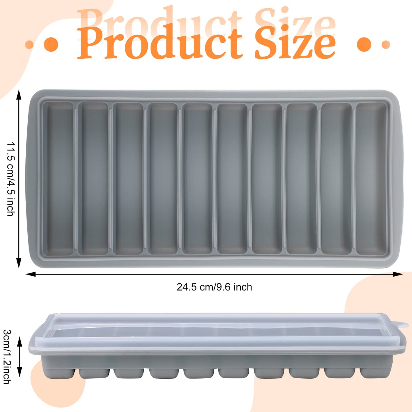 2 Pieces Breastmilk Storage Container Baby Food Milk Silicone Freezer Trays With Lid Breastmilk Freezer Tray Organizer Ice Trays