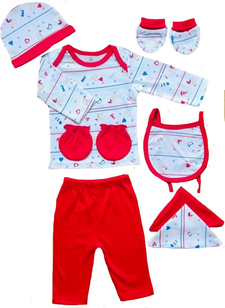 My Tiny Wear Baby Clothing Gift Set For Newborn Boys & Girls | Full | Cotton Essentials Kit | 03 Months| 8 Pieces|TShirt,Pant,