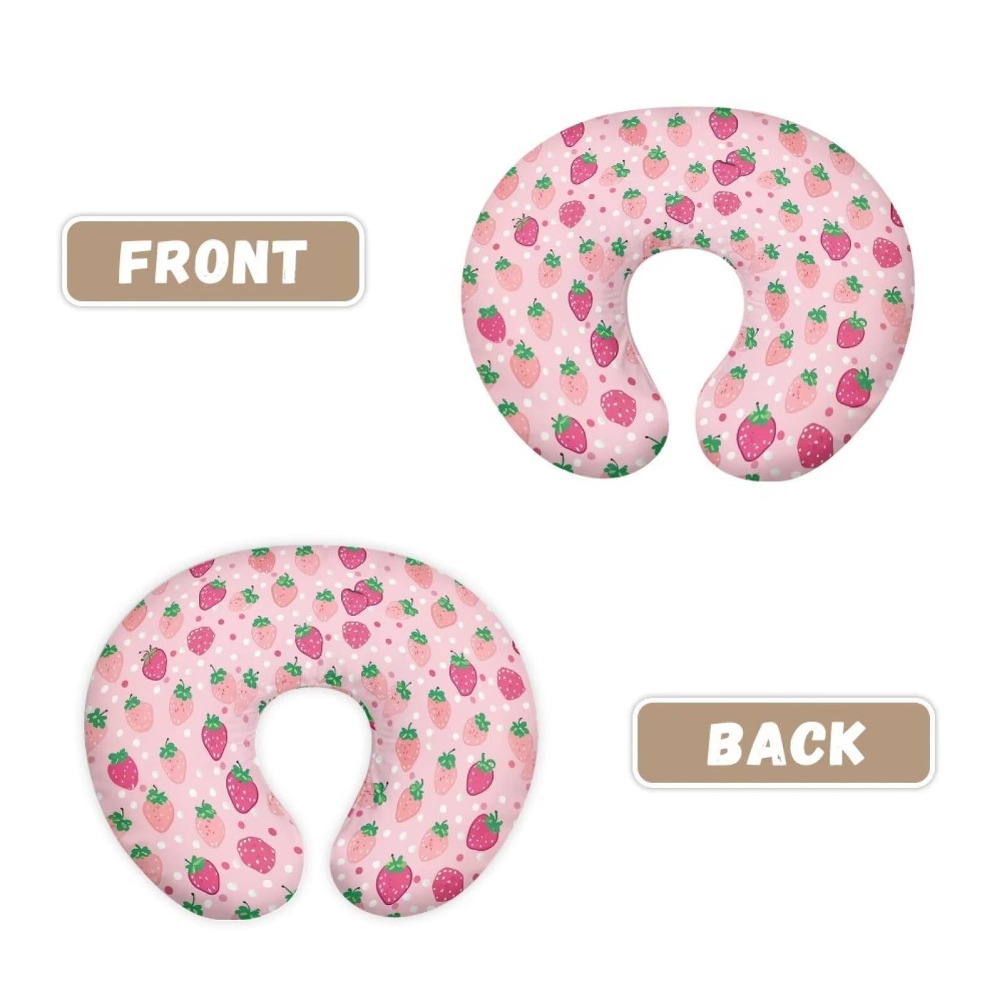 Tongluoye Strawberry Nursing Pillow Cover For Baby Girl Boy Stretchy Removable Covers For Breastfeeding Pillows Safe And Snug Br