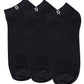 Footprints Pack Of 3 Black Solid Ankle| Length Socks |