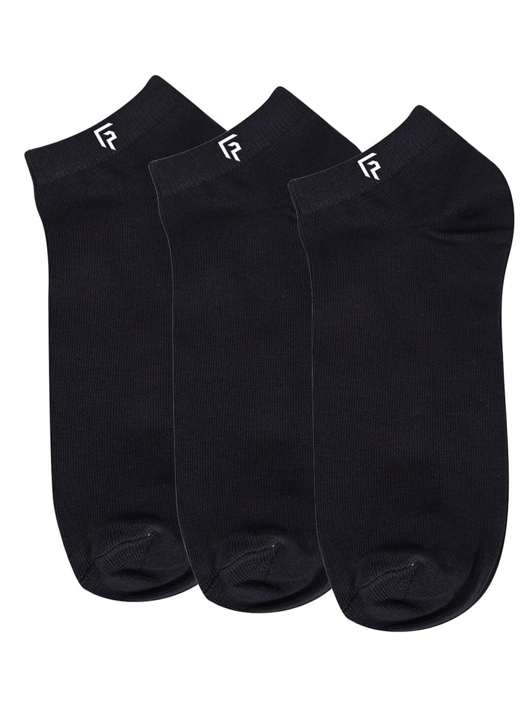 Footprints Pack Of 3 Black Solid Ankle| Length Socks |