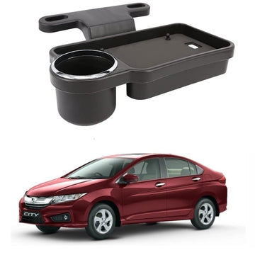 Oshotto (FT04) Foldable Car Auto Headrest Rear Back Seat Table Drink Food Cup Tray Holder Compatible with Honda City IVTEC 201