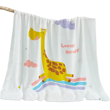 BEMBIKA Bamboo Muslin Blanket Baby 110X110 Cm Stroller Blanket Receiving Blanket for Newborn Unisex Baby (Giraffe)