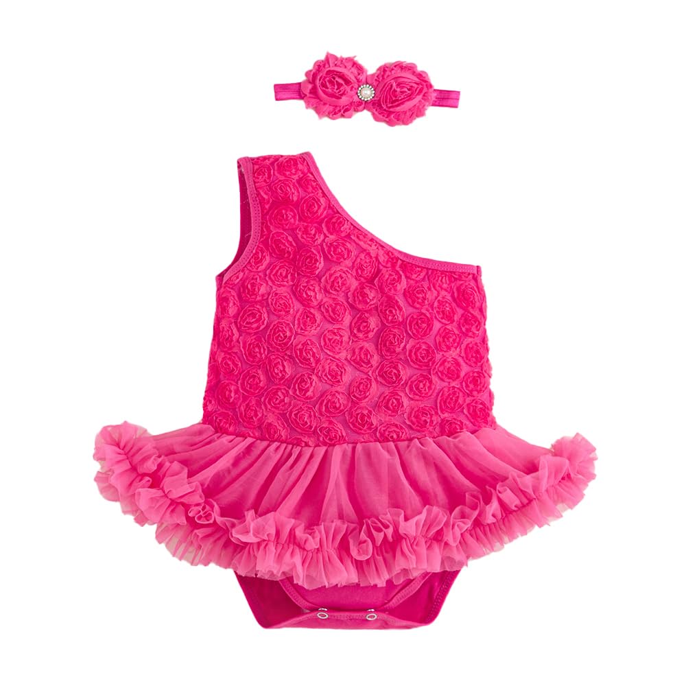 Hopscotch Baby Girls Mini Length Party Dresses In Fuchsia Color For Ages (612 Months)